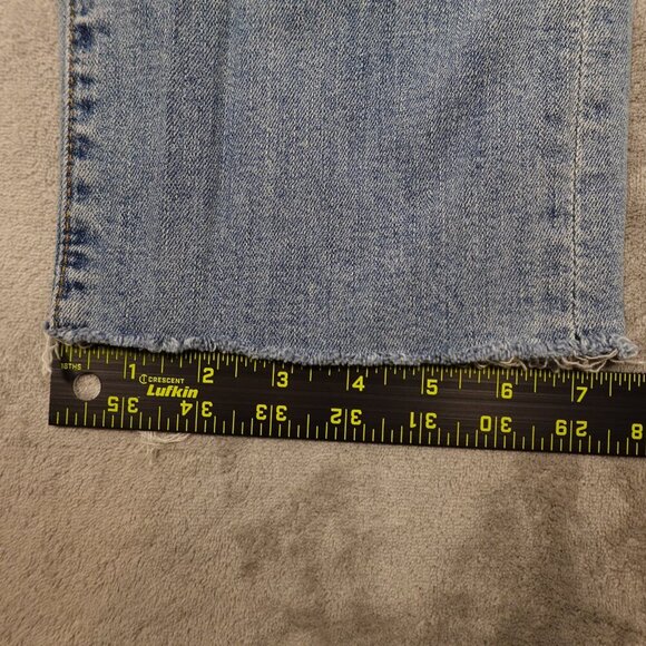 Abercrombie & Fitch jeans straight leg raw hem men's 32x34 light wash blue - Picture 8 of 11